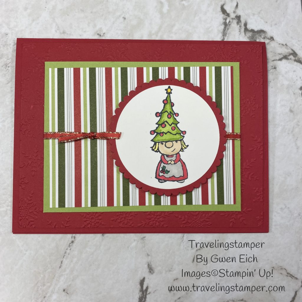 Cute little Sweet Gnome from the Gnomes For The Holiday Cling Stamp Set from Stampin' Up!