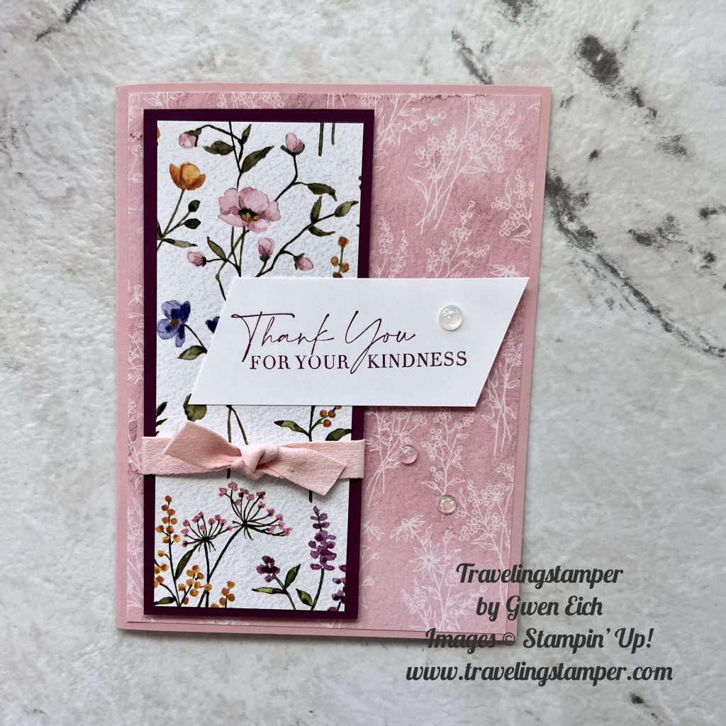 Quick and easy Thank you card using the Dainty Deligh Stamp Set from Stampin' Up!