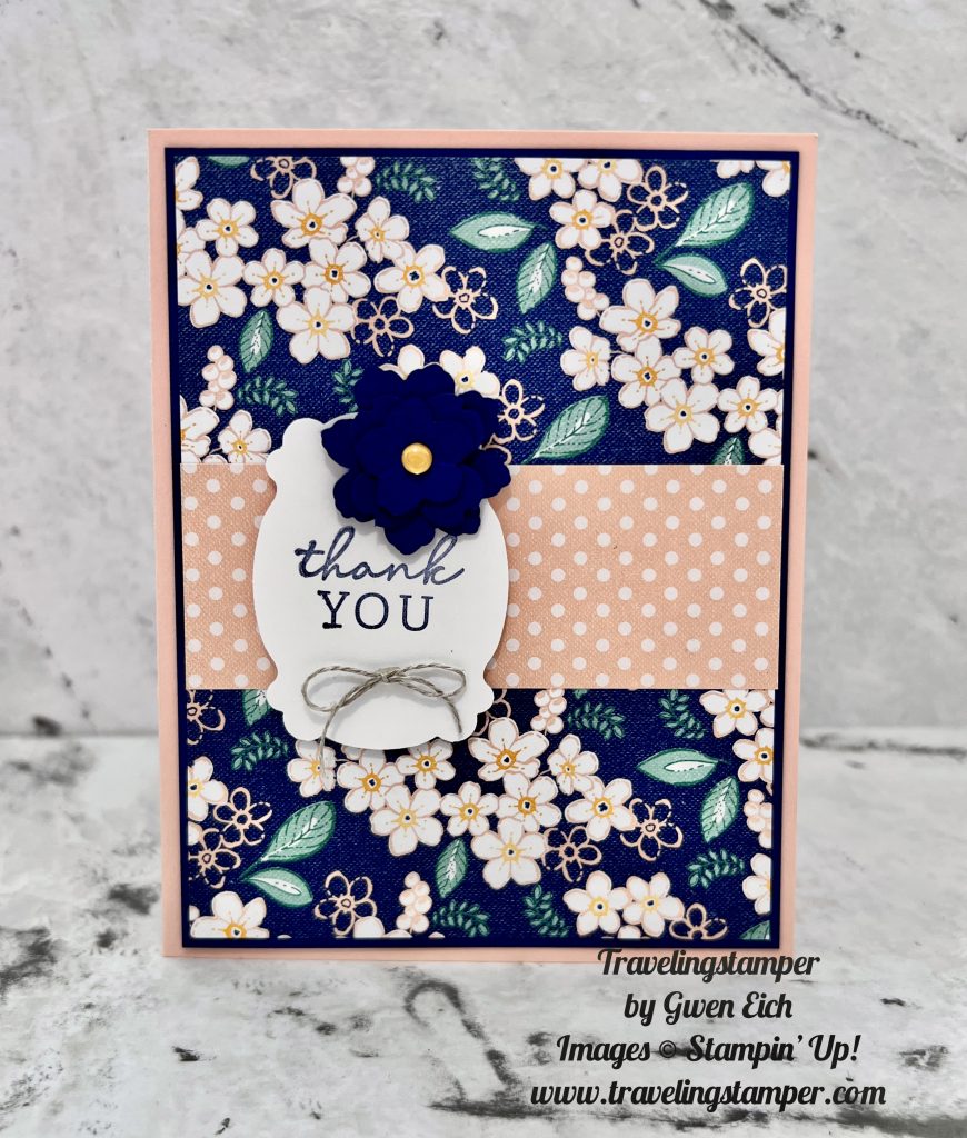 Quick and easy Thank You card using the Regency Park DSP.