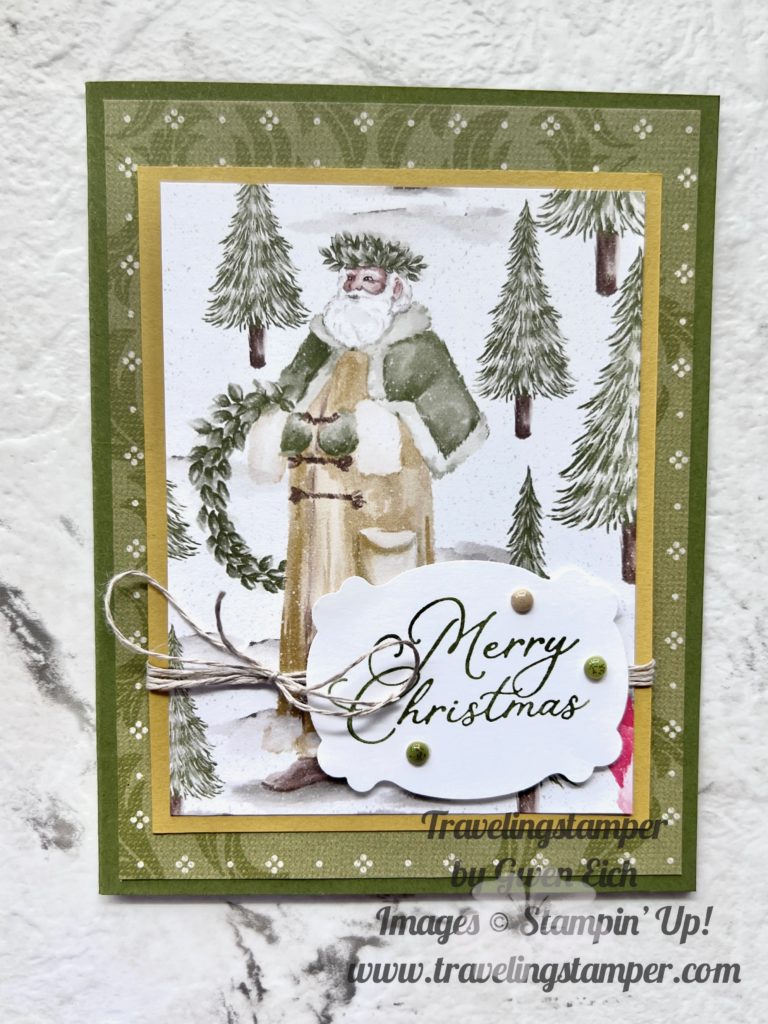 Beautiful DSP from Stampin' Up! featuring the old St. Nick from days gone by.