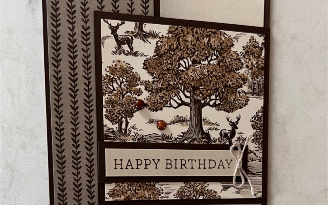 Quick and Classy Birthday Fun Fold with Autumn Toile DSP