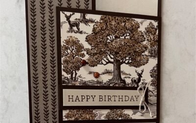 Quick and Classy Birthday Fun Fold with Autumn Toile DSP
