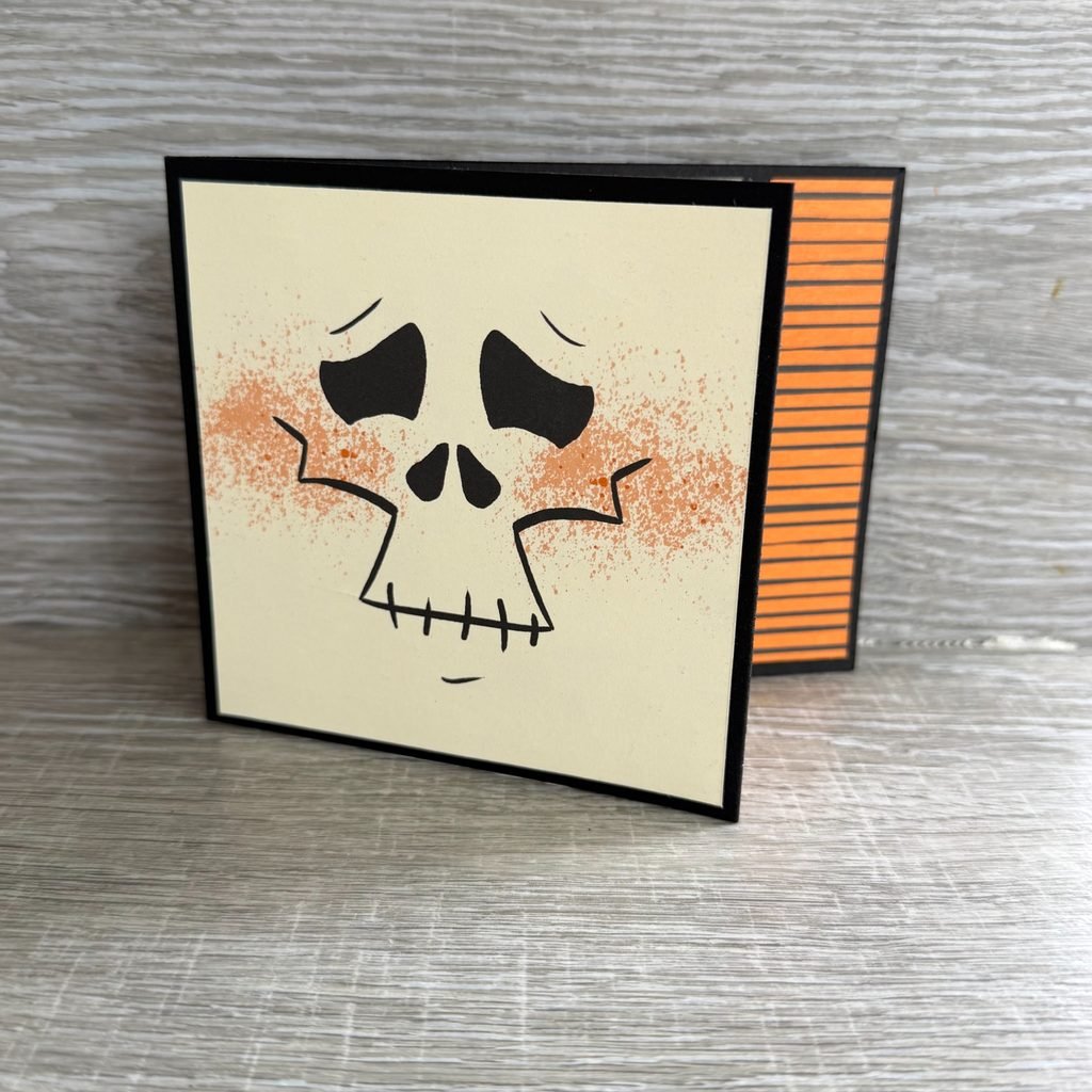Skeleton Halloween Gift Card Holder handmade card