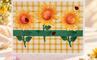 Sunflowers & Ladybugs Card with a Free Tutorial